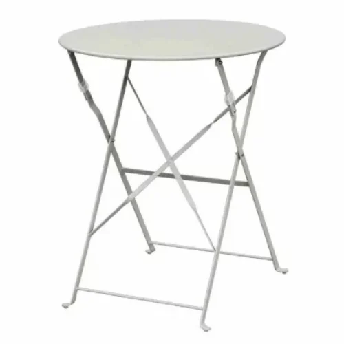 BOLERO – Table de terrasse ronde en acier grise