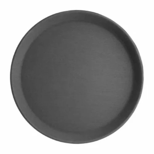 OLYMPIA – Plateau rond antidérapant en polypropylène noir Ø280 mm