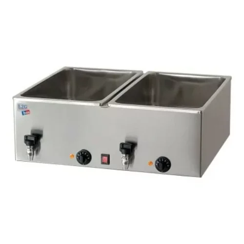 L2G – Bain-marie électrique 2 cuves GN 1/1 avec robinet de vidange