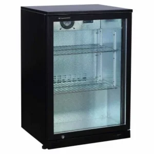 L2G - Meuble arrière bar skinplate noir 1 porte battante