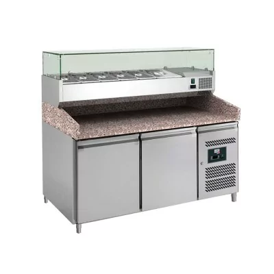 L2G - Meuble réfrigéré à pizzas 2 portes, dessus saladette 6 GN 1 L2G - Meuble réfrigéré à pizzas 2 portes, dessus saladette 6 GN