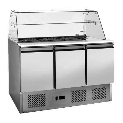 L2G - Saladette réfrigérée pare-haleine droit 4 GN 1/1 1 L2G - Saladette réfrigérée pare-haleine droit 4 GN 1/1