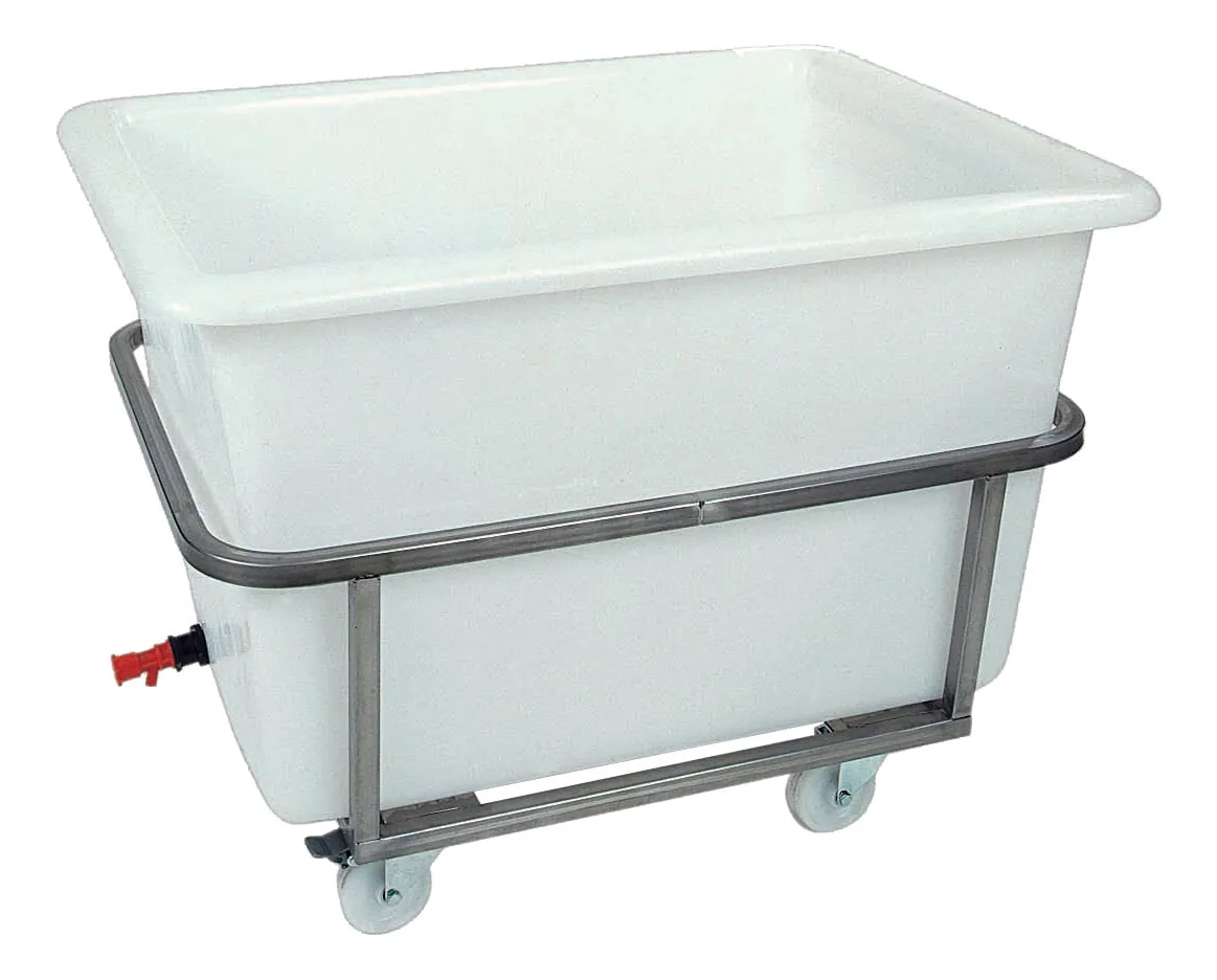BAC A GLACE POLYETHYLENE 220 LITRES SUR CHASSIS INOX ROULANT 1 BAC A GLACE POLYETHYLENE 220 LITRES SUR CHASSIS INOX ROULANT