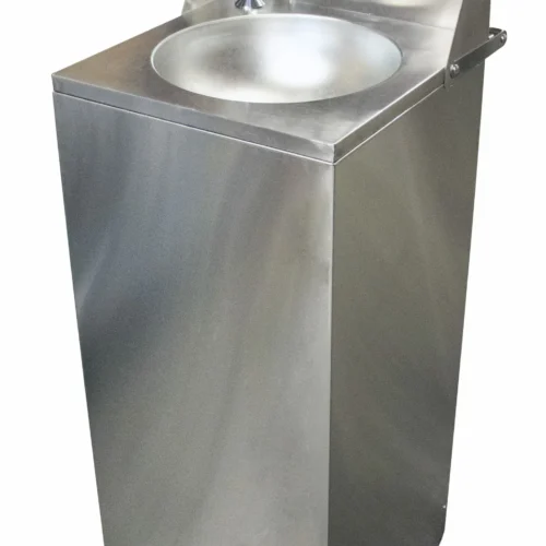 LAVE-MAINS AUTONOME INOX ROULANT AVEC 2 JERRICANS DE 15L