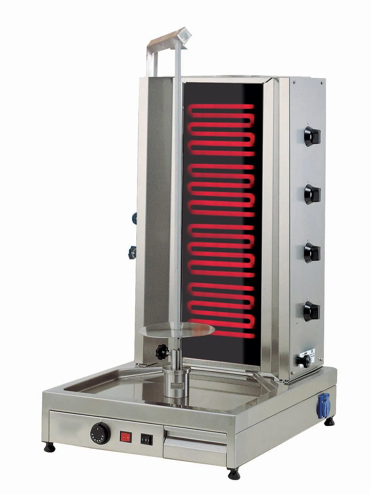 MACHINE A KEBAB ELECTRIQUE, 4 RADIANS INDEPENDANTS MOTEUR EN PARTIE INFERIEURE, CAP.80 KG DE VIANDE 1 MACHINE A KEBAB ELECTRIQUE, 4 RADIANS INDEPENDANTS MOTEUR EN PARTIE INFERIEURE, CAP.80 KG DE VIANDE