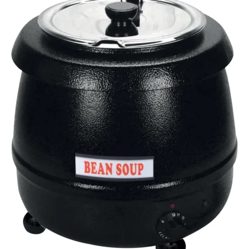 MARMITE A SOUPE CARROSSERIE NOIRE, COUVERCLE INOX A CHARNIERES, REGLAGE DE PUISSANCE