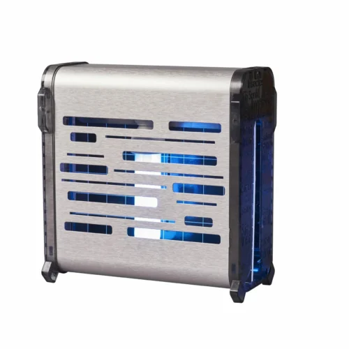 EXTERMINATEUR D’INSECTES A GLU, CARTER INOX ET  ABS TRANSPARENT, AVEC LAMPES ECO ET PLAQUE DE GLUE